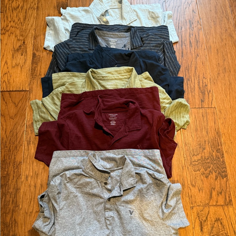 American Eagle Outfitters Men's Super Soft Polo Bundle